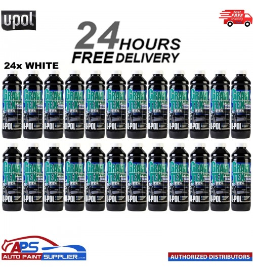 24X U-POL GRAVITEX PLUS HS STONE CHIP COATING PROTECTER 1LTR - WHITE